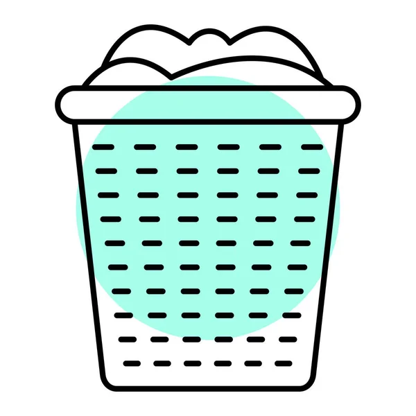 Outline Illustration Laundry Basket Vector Icons Web — Stockvektor