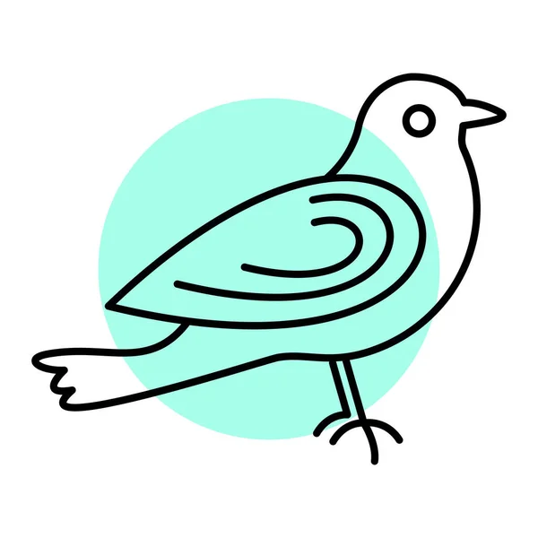 Vector Illustratie Van Schattige Vogel Pictogram — Stockvector