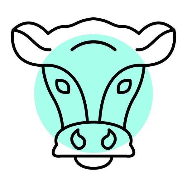 牛の頭のアイコン ウェブ用の豚ベクトルアイコンの概要図 — ストックベクタ