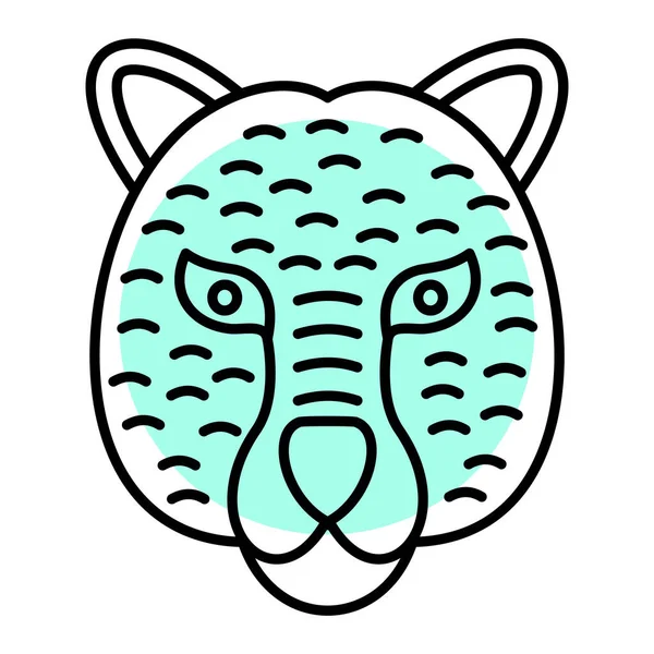 Ilustração Vetorial Uma Cabeça Tigre — Vetor de Stock