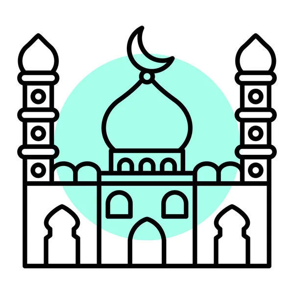 Moschee Ikone Umrisse Illustration Der Islamischen Vektorsymbole Für Das Web — Stockvektor