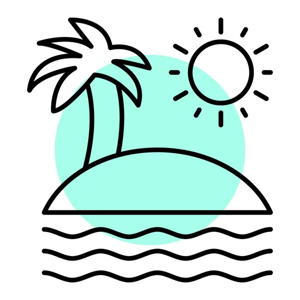 Plage Icône Web Illustration Simple — Image vectorielle