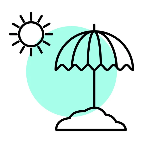 Sonnenschirm Mit Wolke Und Himmelsvektor Illustration Grafik Design — Stockvektor