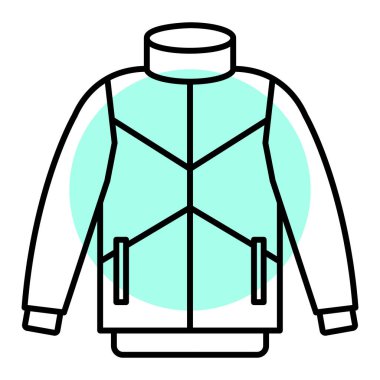 Kışlık kıyafet simgesinin vektör illüstrasyonu