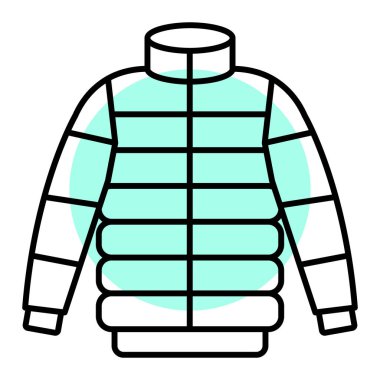 Kışlık kıyafet ikonu. vektör illüstrasyonu