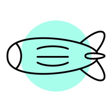 Bir karikatür tıbbi maskesinin vektör çizimi