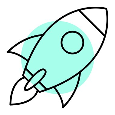 roket ikonu vektör illüstrasyonu