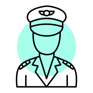 Beyaz arka planda izole edilmiş polis ikonu. ordu sembolü illüstrasyon.