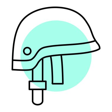 Kask ikonu. Web için güvenlik maskesi vektör simgelerinin özet çizimi