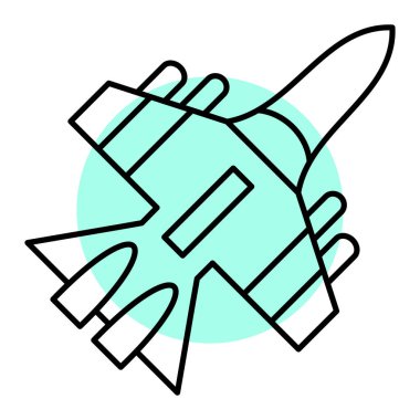 Roket ikonu. Web için uçak vektör simgelerinin özet çizimi