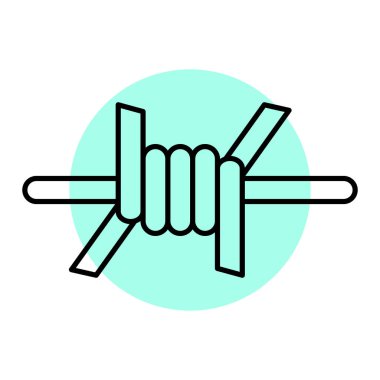 Dikenli tel basit simge, vektör illüstrasyonu