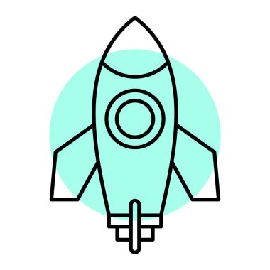 roket ikonu vektör illüstrasyonu
