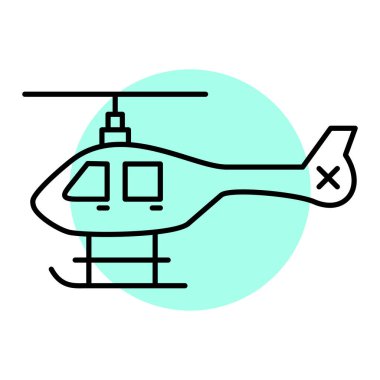 Helikopter simgesi vektör illüstrasyonu
