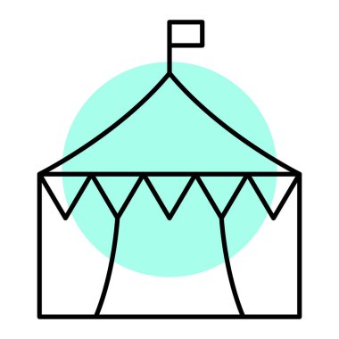 Sirk çadırı ikonu. Ağ için uçurtma vektör simgelerinin özet çizimi