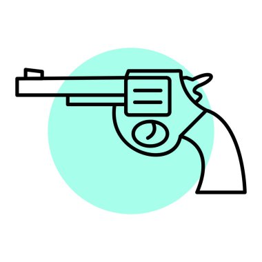 Beyaz arka planda izole edilmiş düz bir silah simgesi. silah sembolü illüstrasyonu.