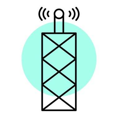 uydu anten simgesi. İnternet için radyo vektör simgelerinin özet çizimi