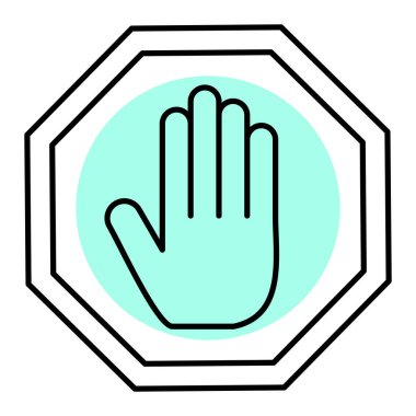 Dur işareti simgesi. vektör illüstrasyonu