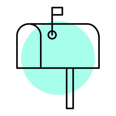 Bir posta kutusu simgesinin vektör illüstrasyonu