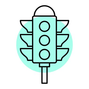 Trafik ışığı simgesi, vektör illüstrasyonu