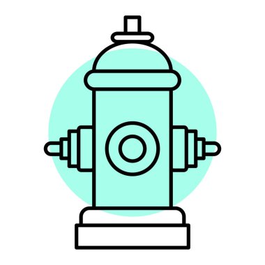 Yangın musluğu simgesi. Web için gaz söndürücü vektör simgelerinin özet çizimi