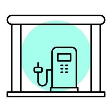 Benzin istasyonu ikonu. vektör illüstrasyonu