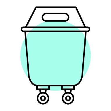 Çöp kutusunun vektör illüstrasyon simgesi