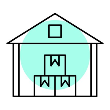 kutu simgesi vektör illüstrasyon tasarımlı ev