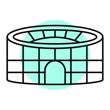 Stadyum ikonu. İnternet için futbol topu vektör simgelerinin özet çizimi