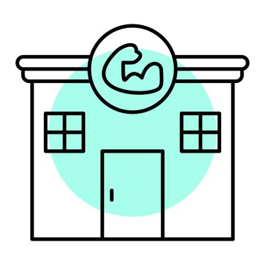 spor salonu ikonu vektör illüstrasyonu 