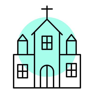 Kilise ikonu. Vektör İllüstrasyonu