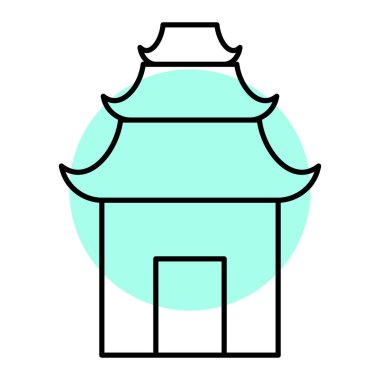 Çin tapınağı ikonunun vektör illüstrasyonu
