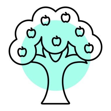 Şirin bir elma ağacı çizimi çizimi