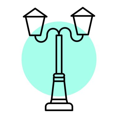 fener simgesi. Lamba vektör simgelerinin ana hatları. düzenlenebilir vuruş.