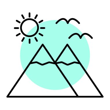 Dağlar. Web simgesi basit tasarım