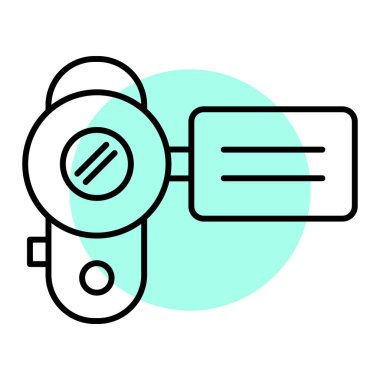 Kapalı devre kamera simgesi. Beyaz arkaplanda izole edilmiş web tasarımı için büyüteç vektör sembolü