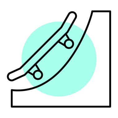 Kaykay simgesi vektör illüstrasyonu