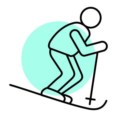 Kayak sporu ikonu vektör illüstrasyon tasarımı