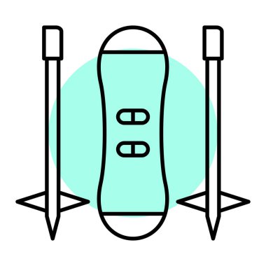 Kayak ikonu vektörü. İnce çizgi işareti. izole edilmiş sınır sembolü çizimi