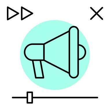 Megafon ikonu vektör illüstrasyonu