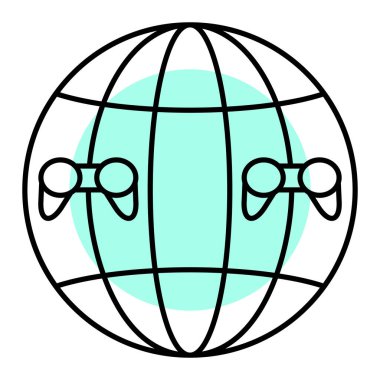 Dünya Gezegeni ve Dünya vektör çizimi