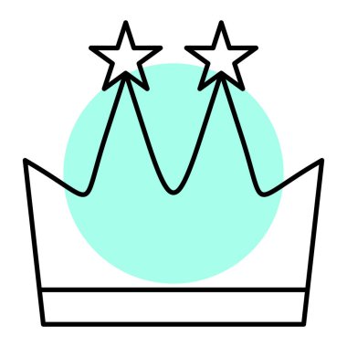 Taç ikonu. Web için kral vektör simgelerinin özet çizimi