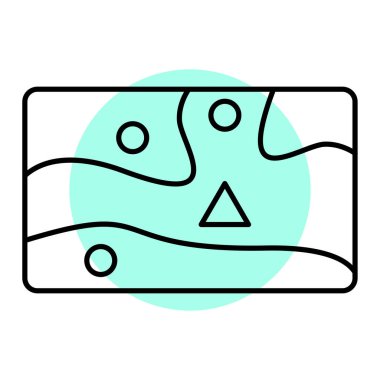 Konum simgesi olan bir harita. vektör illüstrasyonu