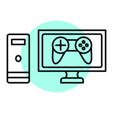 oyun konsolu, joystick ve ekipman vektör çizimi