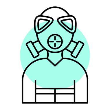 Maske vektör illüstrasyon tasarımı olan adam