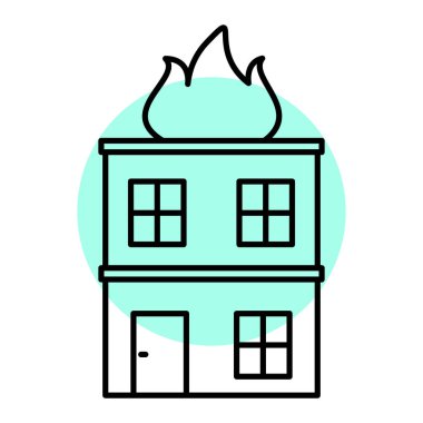 Ev binası ikonu. vektör illüstrasyonu