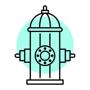 Yangın musluğu simgesi. Web için gaz söndürücü vektör çizgisi simgelerinin özet çizimi