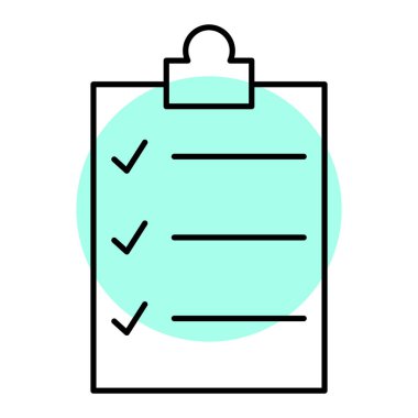 Kontrol listesi simgesi. Web için basit pano vektör simgeleri çizimi