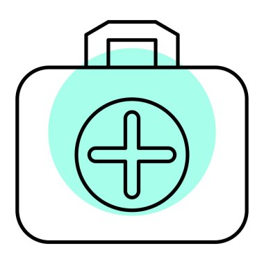 tıbbi çanta ikon vektör illüstrasyonu