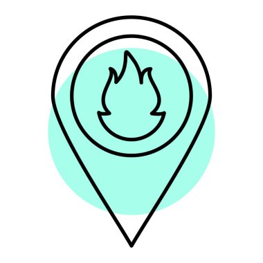 Bir ateş simgesinin vektör illüstrasyonu