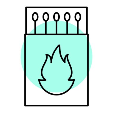 Ateş ikonu. Web için yanan şömine vektör simgelerinin özet çizimi